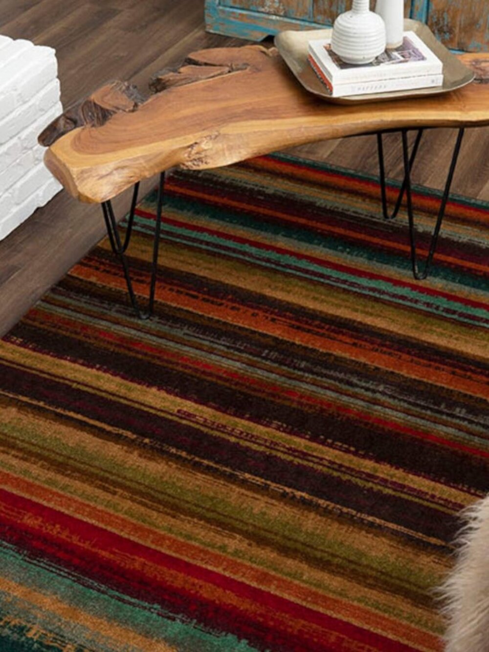 Boho Stripe 5' x 8' Area Rug - Multicolor - Perfect for Living Room, Dining